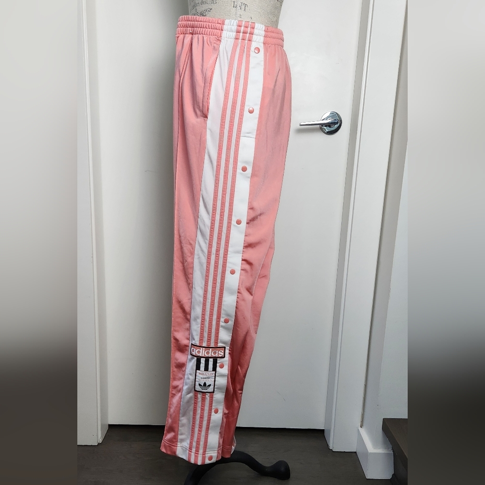 adidas Pink and White Snap-Front Track Pants - Picture 3 of 12